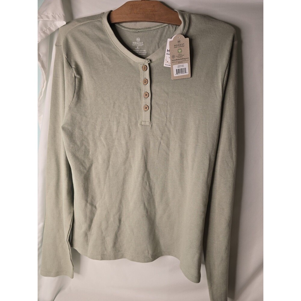 NWT 100% Organic Cotton Henley shirt Cabincore Trees Naturegirl Cozy Honestbrand